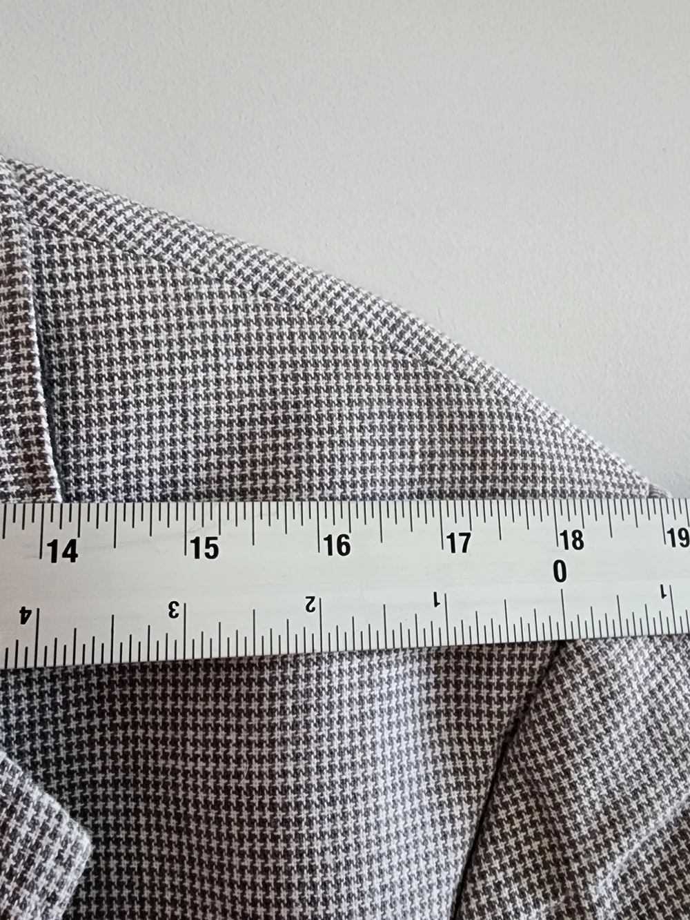 Stafford Linen Blend Men's 46R Blazer Sport Coat Gray Houndstooth Classic Fit